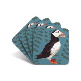 Puffin - Set of 4 Coasters - Leslie Gerry Animal Gifts
