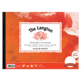 Daler Rowney Watercolour Pad - The Langton - Hot Pressed (Smooth Grain) Paper - 12 Sheets - 12 x 9 in - 30.5 x 22.9 cm - Acid Free - 140 lb - 300 gsm