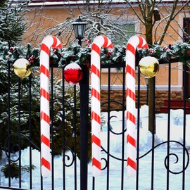 DKINY Pack of 3 120 cm Inflatable Christmas Candy Canes Giant Novelty Candy Cane Stick Large Grinch Christmas Decoration Inflatable Sticks Christmas Decoration for Outdoor Front Door Christmas Tree