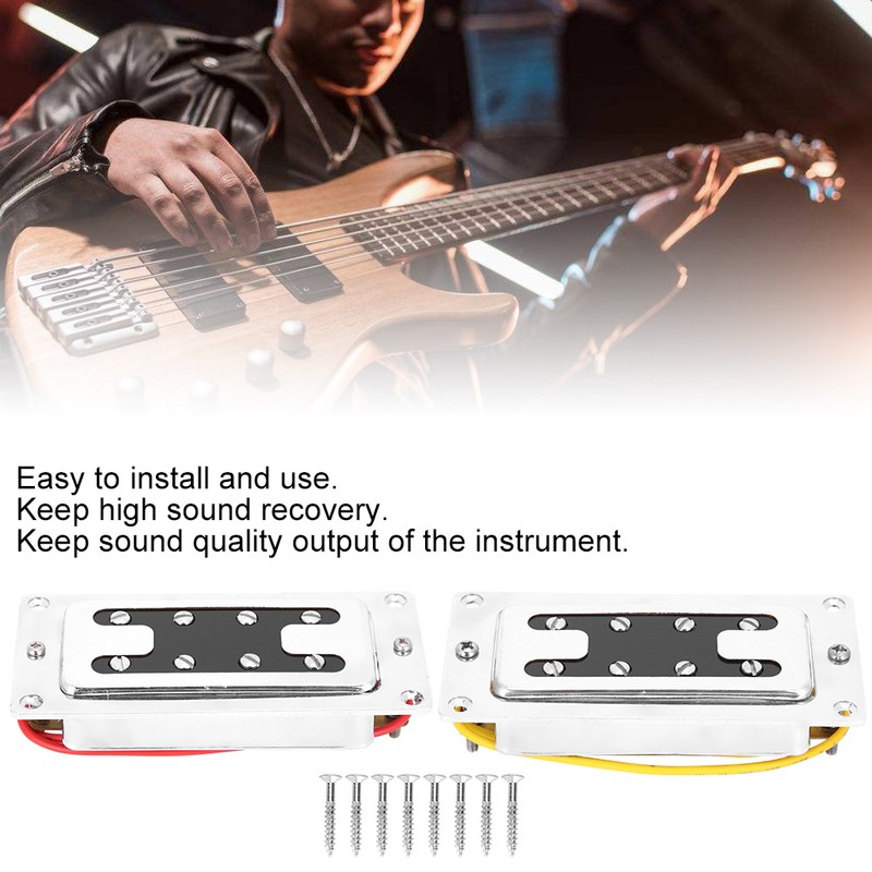 Pickup Guitar Bass Parts Lightweight Musical Instrument Accessories Silver 12K‑Resistance(Silver