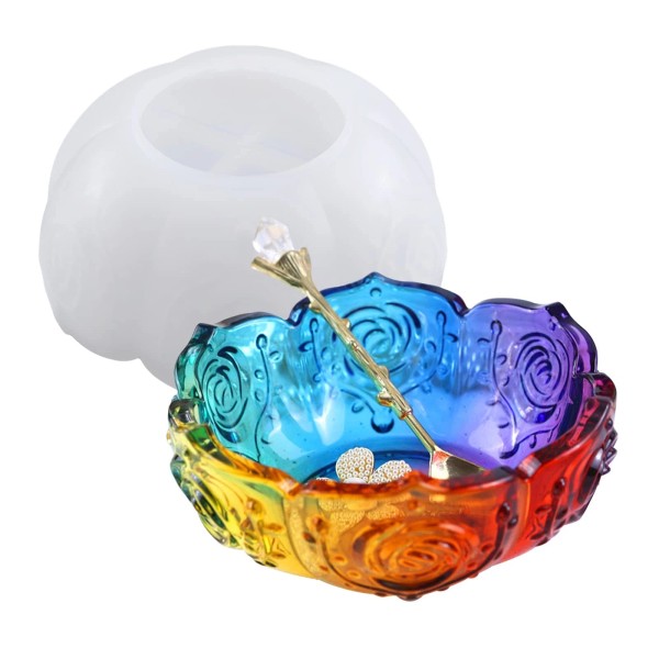 Japleed Epoxy Mold for Resin Flower Shape Jewelry Candle Holder