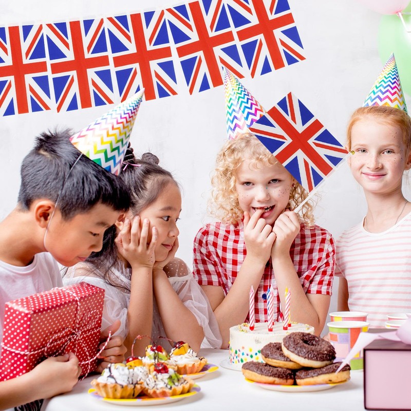 British Flag, British Flag, British Flag, Hand Wave Small Flags