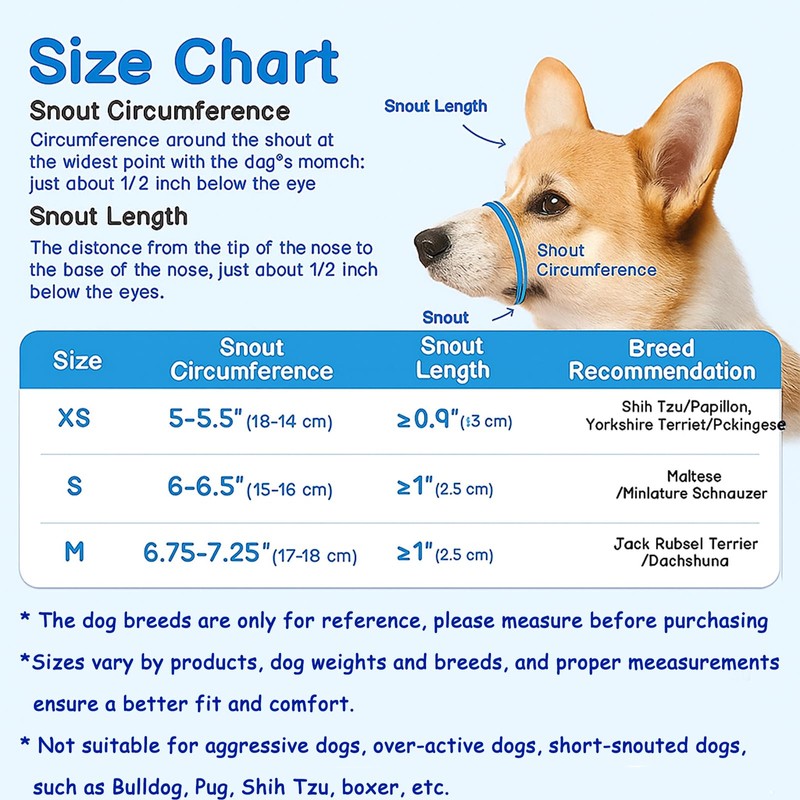 Muzzle for Small Dog, Soft Mesh Dog Muzzle for Small