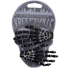 kreepsville 666 Skeleton Hand Hair Clips Bone Glow Dark Black Gothic, black