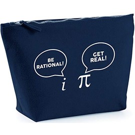 Hippowarehouse Be Rational Get Real - Pi and Imaginary Numbersprinted make up cosmetic wash bag 18x19x9cm