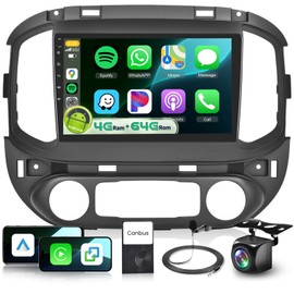 8 Core 4G+64G Android Car Stereo for Chevy Colorado GMC Canyon 2015-2018 with DSP/5G WiFi/Wireless Carplay/Android Auto, 9" Touch Screen Radio with Bluetooth 5.0 FM/RDS Mirrorlink Backup Camera