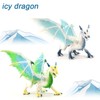 Doyomtoy Ice Dragon Figurine, Green Ice Dragon Toys, Miniature Dragon
