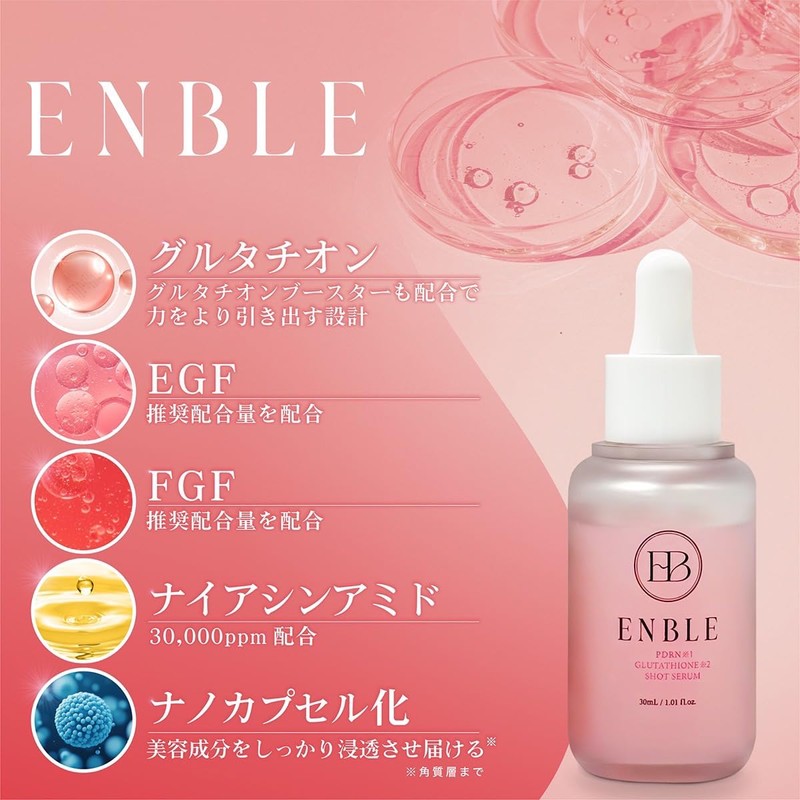 ENBLE Shiratama Serum, PDRN 10,000 ppm Blending, Japanese Beauty Salon,