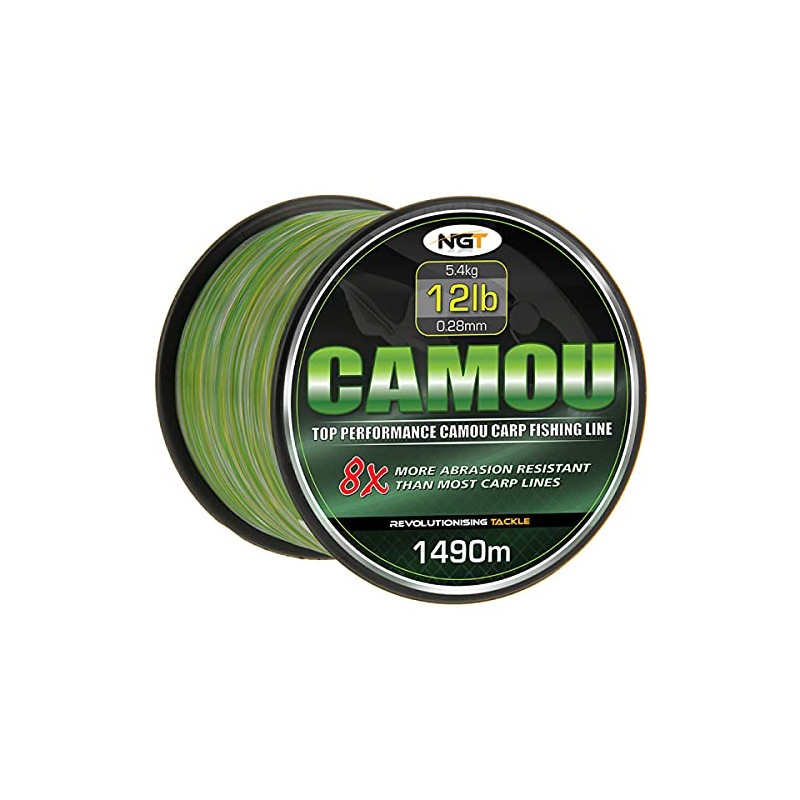 NGT Spool Of Camo Line - Green, 12 lb/1490 m