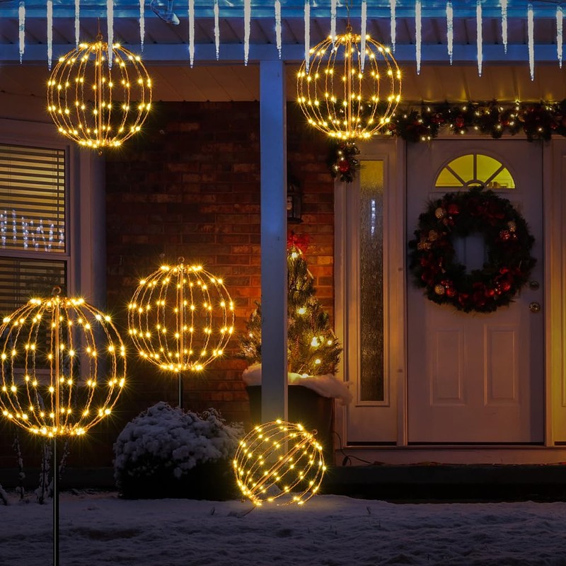 LIGHTSHARE 12IN 96LED Light Ball Light Garden Yard Decoration Pathway