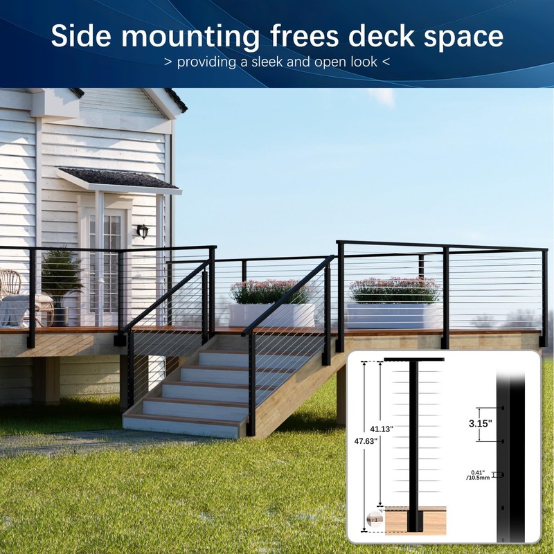 Gyykzz Side Mount Outer Corner Post 42" (Post Body 47.6"),