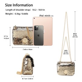 GLITZALL Crossbody Bags for Women Fashion Evening Party Shining Sequins Shoulder Bag Clutch Chain Strap Glitter Handbag