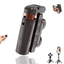 Mini Selfie Stick Tripod, Pocket Mini Tripod Stand with Phone Holder Compact Adjustable Phone Selfie Stick Portable Lightweight Extendable Tripod, for Selfies Live Video Recording Travel (Black)