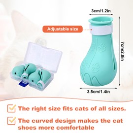 Gosknor 4 Pcs Silicone Cat Feet Claw Covers, Anti-Scratch Cat Nail Shoes Kitten Feet Paw Boots Cat Protector Caps to Prevent Scratching Pet Supplies for Bathing Shaving Grooming