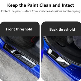 4Pcs Stainless Steel Car Door Sill Protector Trim Scuff Plate Guard Sills Scratch Protection Door Entry Guard Accessories Fit for Honda CRV HRV 2017 2018 2019 2020 2021 2022 2023 2024 2025 Black