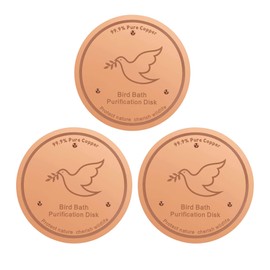 YUMEWARM 3Pack Bird Bath Copper Purification Disk | 0.6mm Reinforced 99.99% Pure Copper | Universal Fit for Outdoor Birdbaths(Birdbath Copper 3 Pack)