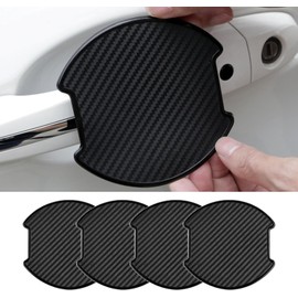 Juego de 4 protectores contra arañazos para manijas de puertas de coche, calcomanía 3D de cuenco de puerta en fibra de carbono TPU, almohadilla protectora de pintura para manijas, película