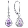 YL Women's Solitaire Dangle Drop Earrings Sterling Silver Teardrop Leverback