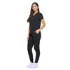 Natural Uniforms Womens Essential Cool Stretch Jogger Scrub Set (Black,