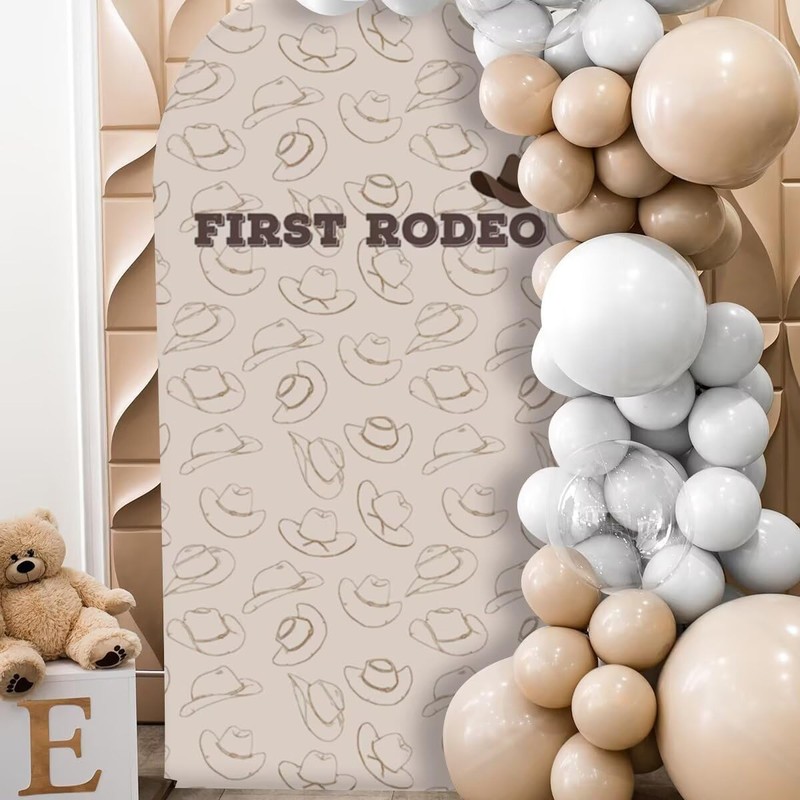 Iydamc Western Cowboy Arched Backdrop Cover 7.2FT My First Rodeo