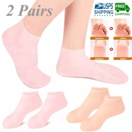 Unbranded 2 Pair Foot Care Socks Spa Silicone Moisturizing Gel Anti Cracking Protector US