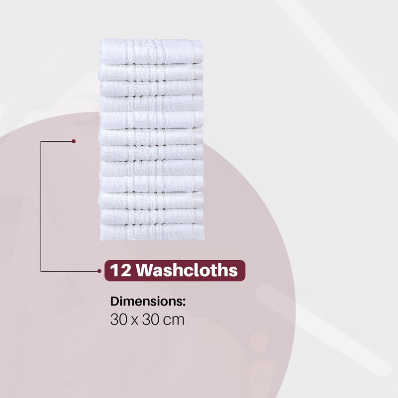 Indus Textiles 100% Egyptian Cotton Flannel Face Cloths Wash Towels
