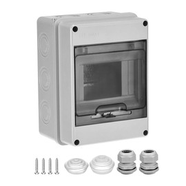 NUZAMAS 5 Way IP65 Switch Box Distribution Protection Box Waterproof Consumer Unit Transparent Window Electrical Consumer Unit Consumer Circuit Breaker Box