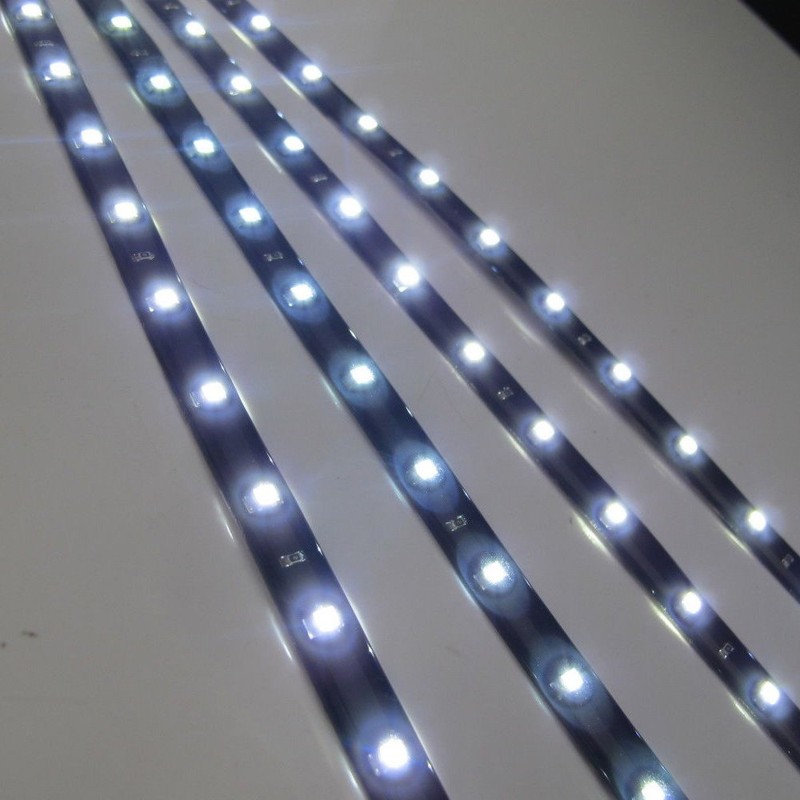 E Support 5Pcs White 12v 15 Led 30cm Car Flexible