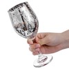 MyGift 10 oz Stemmed Wine Glass Glassware Duo with Silver