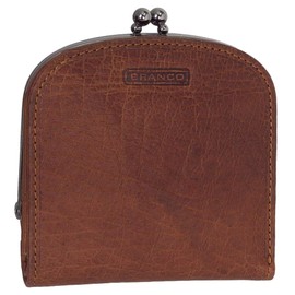 16771 Women's Leather Purse with Clippers Various Colours, Cognac, Standard size, Vintage