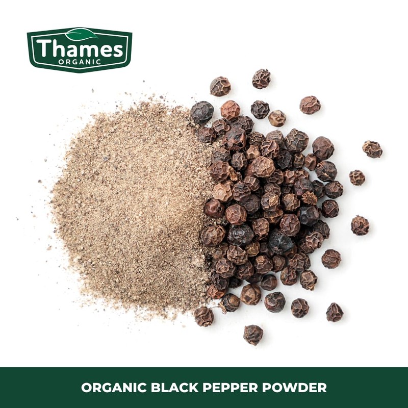 Organic Black Pepper Powder 250g- Strong Flavour, Non-GMO, No Additives