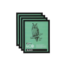 Ambiance Eco Frames 4 Pack - Sustainable Wood Eco-Friendly Minimalist Frames for Artwork, Paintings, Drawings, Display, & More! - [Black - 8x10"]