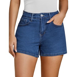 luvamia Jean Shorts Women High Waist Denim Jorts High Rise Shorts for Women Classic Blue Size Medium US 8 to 10