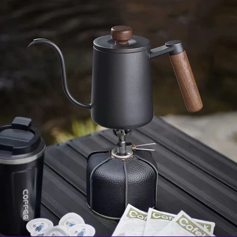 SOVIFKI Coffee Drip Pot, Graduated Drip Pot, Walnut Wood Handle