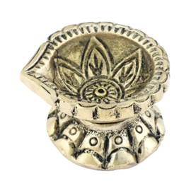 Decorative Diya Deepak Pooja Diya Item Brass Oil Lamp for Pooja Decoration Aarti Diya Lighting Accessories Gift Items Pooja Kit Lantern Lamp(Size:-3'')(Golden) (Design-2)