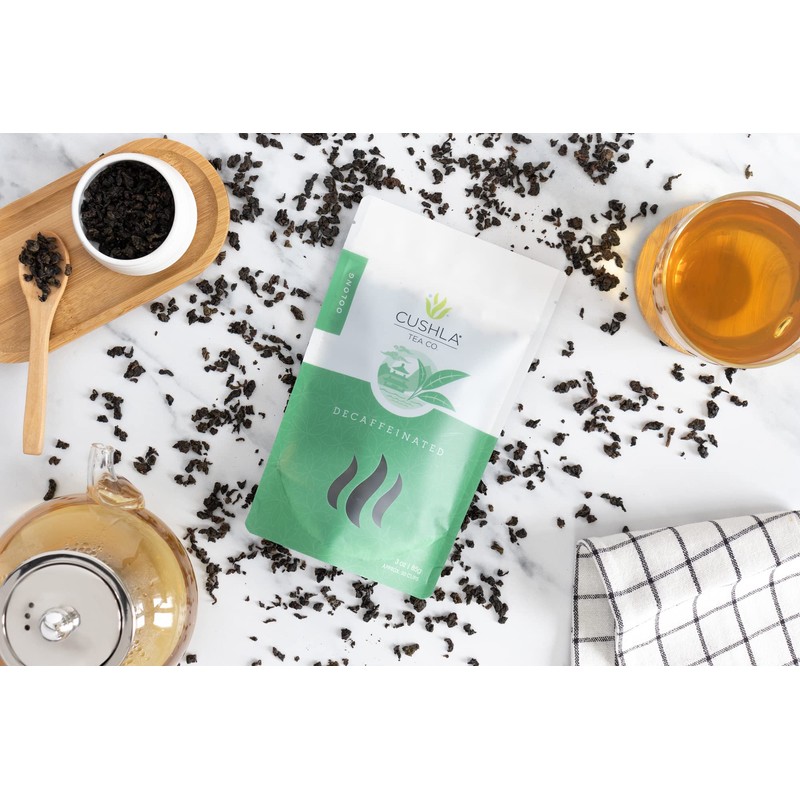 Decaffeinated Oolong Tea Loose Leaf, Hot or Cold Brew, Smoky,