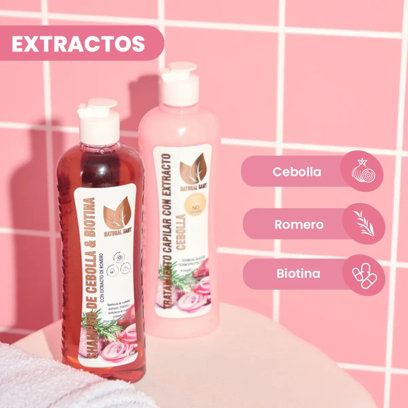 Shampoo Y Tratamiento Natural Sant Cebolla Romero Biotina