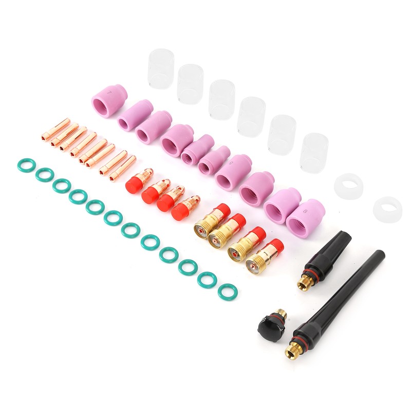 49Pcs TIG Welding Torch Kit Collets Ceramic Nozzles Cups Replacement