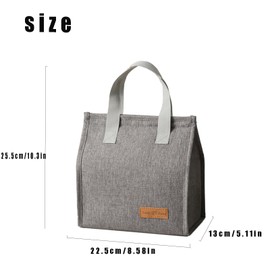Simple Insulated Bag, Portable Lunch Bag, Waterproof and Leak Proof Lunch Box, Children's Handbag, Insulated Bag for Girls, Boys, Adults, Work, School, Picnic and Travel(Gray)