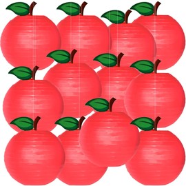 8 Pcs Classroom Decorations Red Apples Paper Lanterns Fruit Themed Party Decor Hanging Apples Decorations Back School Classroom Garden Room Baby Shower Party Decorations