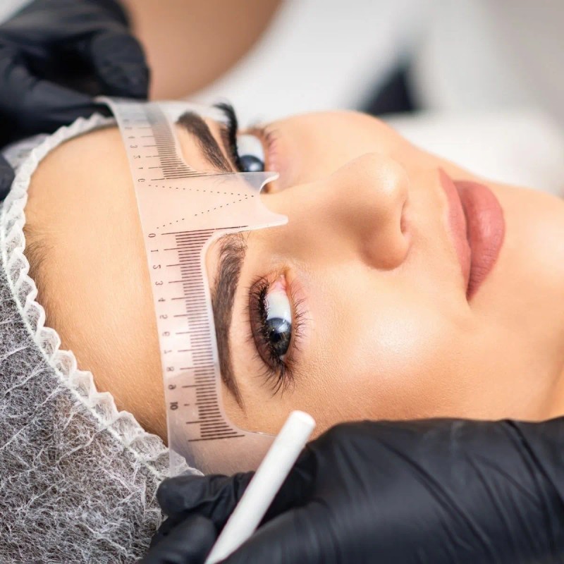 Regla Facial Microblading Plástico Para Diseño Cejas 2 Pz F