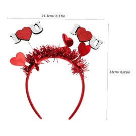 TOVINANNA Red Heart Sequin Headband for Couples Romantic Love Heart Hair Accessories for Weddings Bridal Showers and Holiday Celebrations Comfortable and Durable Design