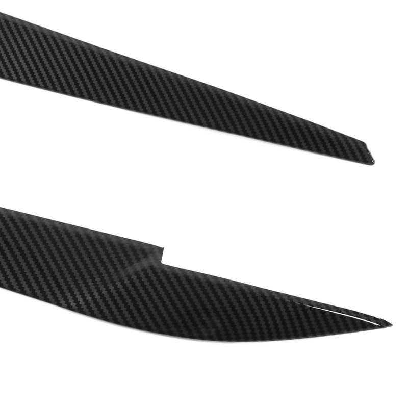 Pair Left Right Headlight Eyebrow Car Light Eyelids Carbon Fiber