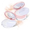 2 PCS Pink Loose Powder Container with Puff, No Leak
