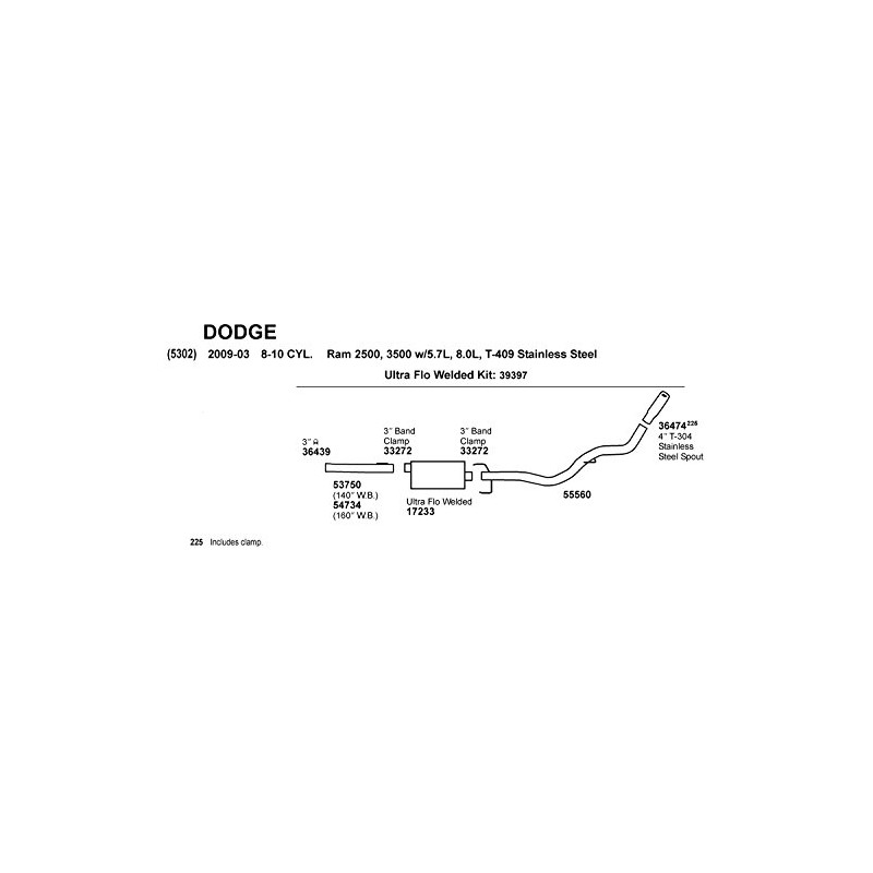 Dynomax 53750 Exhaust Pipe for Dodge Ram 2500