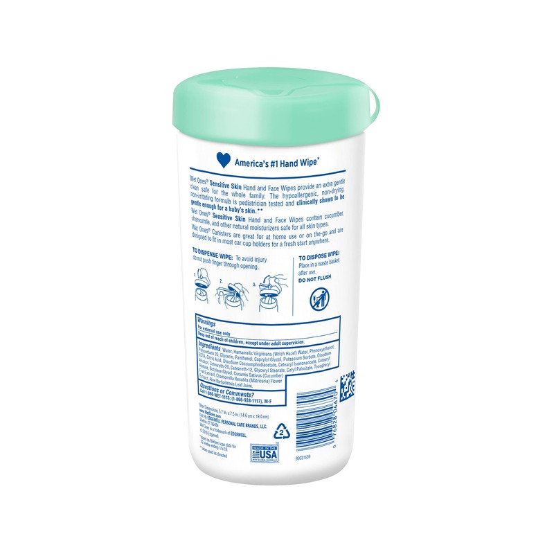 Wet Ones Wet Ones Sensitive Skin Wipes | Unscented Face