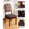 Genina Dining Chair Covers Set of 4, Waterproof PU Leather