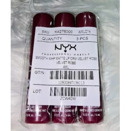 NYX Lot Of 3 NYX MAKEUP Smooth Whip Matte Lip Cream WMLC14 VELVET ROBE