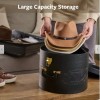 Luxury Stylish Round Hat Box Storage With Gold Locking Lid