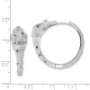 Unbranded 32.83mm Sterling Silver Rhodium-plated Polished CZ Cheetah Hinged Hoop